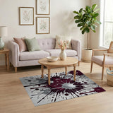 Red Silver Splatter Area Rug
