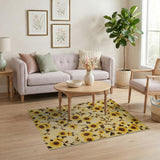 Yellow Vintage Sunflower Floral Area Rug