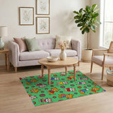 Playful Cartoon Cats Rainbow Yarn Balls Rug