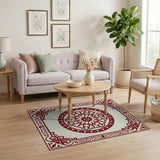 Red Ornate Red Medallion Persian Area Rug
