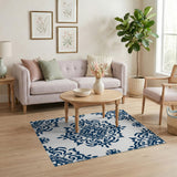 Navy Blue Traditional Persian No. 2 Area Rug