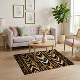 Bold Geometric Southwestern Area Rug in Browns Tans