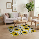 Floral Vintage Yellow Vibrant Yellow Sunflower Area Rug
