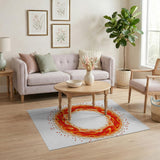 Fiery Mandala Orange Area Rug