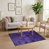 Purple Peony Floral Vintage Area Rug