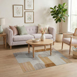 Geometric Modern Beige and Neutral Abstract Geometric Beige Area Rug