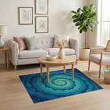 Starry Spiral Blue Teal Area Rug