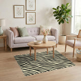 Abstract Area Black White Zebra Stripe Area Rug