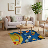 Kids Cartoon Space Planets Area Rug