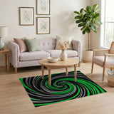 Green Vortex Swirl Area Rug