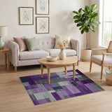 Purple Grey Geometric Modern Geometric Modern Area Rug