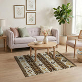 Brown and Tan Brown Tan Southwestern Geometric Area Rug