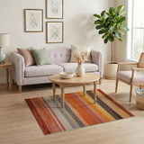 Vibrant Horizontal Vibrant Multi-Color Horizontal Stripe Area Rug