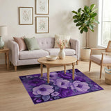 Purple Purple Anemone Floral Area Rug