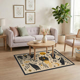 Beige Halloween Folk Mystic Area Rug
