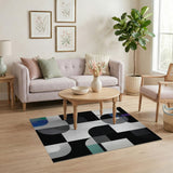 Geometric Modern Multi-color and Patterns Abstract Geometric Multi-Color Area Rug