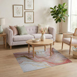 Pink Pink Gold Marble Abstract Area Rug
