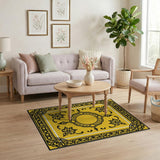Traditional Persian Vibrant Yellow Persian Floral Area Rug
