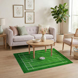 Green Baseball Field Green Turf Area Rug