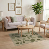 Green Leaf Botanical Area Rug
