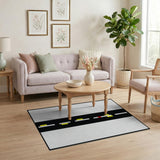 Yellow Lane Highway Geometric Area Rug