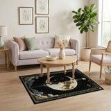 Mystic Serpent Moon Celestial Area Rug