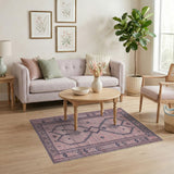 Blush Pink Geometric Heritage Tribal Rug