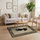 Dachshund Silhouette Beige Area Rug