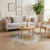 Gold Sunburst Mandala Area Rug