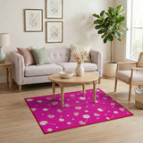 Playful Pink Cherry Star Area Rug