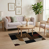 Leopard Patchwork Geometric Area Rug