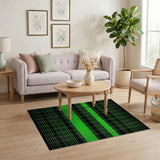 Neon Green Grid Geometric Area Rug