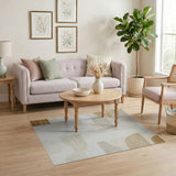 Abstract Area Abstract Beige Organic Shapes Area Rug
