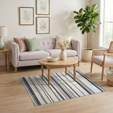 Black White Geometric Striped No. 2 Area Rug