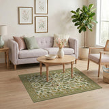 Green Botanical Leaf Persian Area Rug