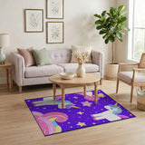 Dreamy Unicorn Stars Kids Area Rug