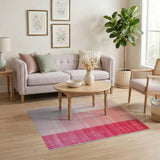 Ombre Pink Vertical Stripe Area Rug