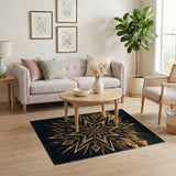 Gold Geometric Starburst Mountain Rug