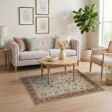 Multi-color and Patterns Ivory Multi-Color Persian Floral Area Rug