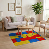 Geometric Modern Vibrant Geometric Color Block Area Rug