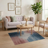 Teal Blush Brushstroke Abstract Area Rug
