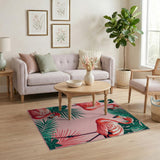Pink Flamingo Paradise Area Rug