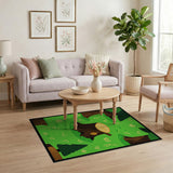 Whimsical Tree Stump Forest Kids Area Rug
