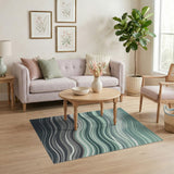 Teal Wave Abstract No. 10 Area Rug