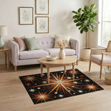 Orange Cosmic Starburst Area Rug