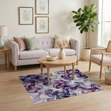 Abstract Area Ethereal Purple Swirl Abstract Area Rug