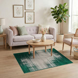 Emerald Green Abstract Streaks Area Rug