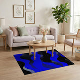 Geometric Modern Wavy Blue Geometric Area Rug
