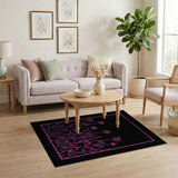 Pink Outline Daisy Area Rug