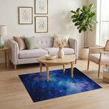 Starry Nebula Galaxy Blue Area Rug